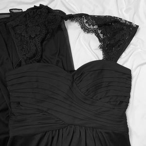SCARLETT Lace Detail Special Occasion Long Black Dress